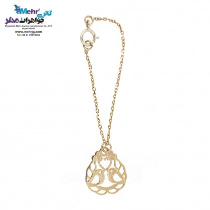 Gold Watch Pendant - Loving Birds Design-MW0246